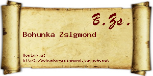 Bohunka Zsigmond névjegykártya