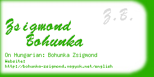 zsigmond bohunka business card